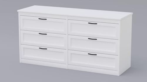 White Dresser With Fully Modelled Drawers preview image
